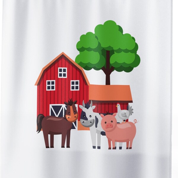 Farm Animal Shower Curtains Etsy