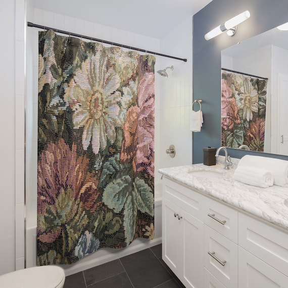 Tapestry in bathroom sale