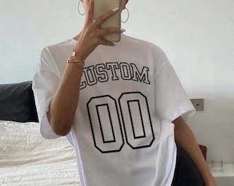 Custom Number and Text Jersey Style Unisex Tshirt