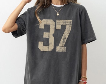 Custom Distressed Number Comfort Colors Unisex Tshirt, Game Day Custom Number Shirt, Team or School Number Tshirt
