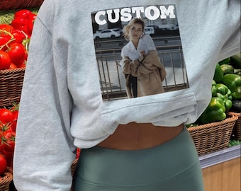 Custom Photo Crewneck Sweatshirt or Hoodie
