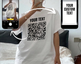 Custom Text QR Code Unisex Tshirt
