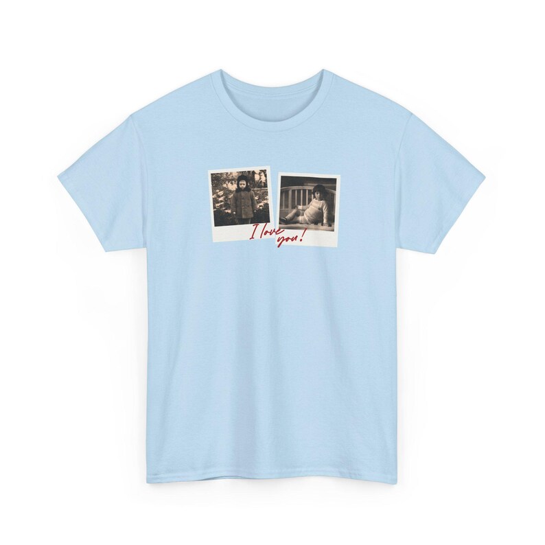 Custom Polaroid Frame Childhood Photos Unisex Shirt, Customizable Picture Love You Design Tshirt image 8