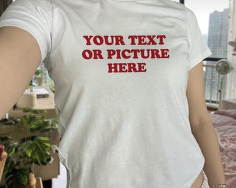Your Text or Image Customizable Baby Tee, Custom Text Baby Tee, Personalized Custom Photo Baby Tee