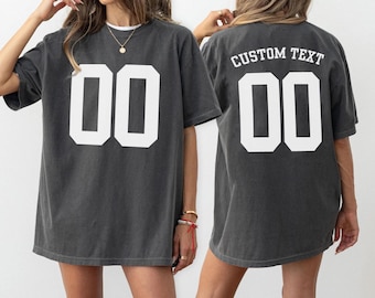 Camiseta con número y nombre personalizables, colores cómodos, camiseta con número personalizado para el día del partido, camiseta con número personalizado para el equipo o la escuela.