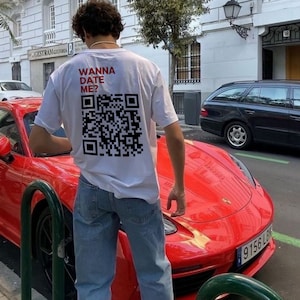 Wanna Date Me QR Code Tshirt image 2