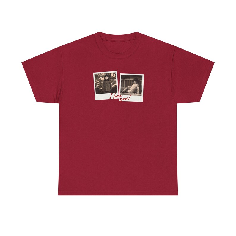 Custom Polaroid Frame Childhood Photos Unisex Shirt, Customizable Picture Love You Design Tshirt image 11