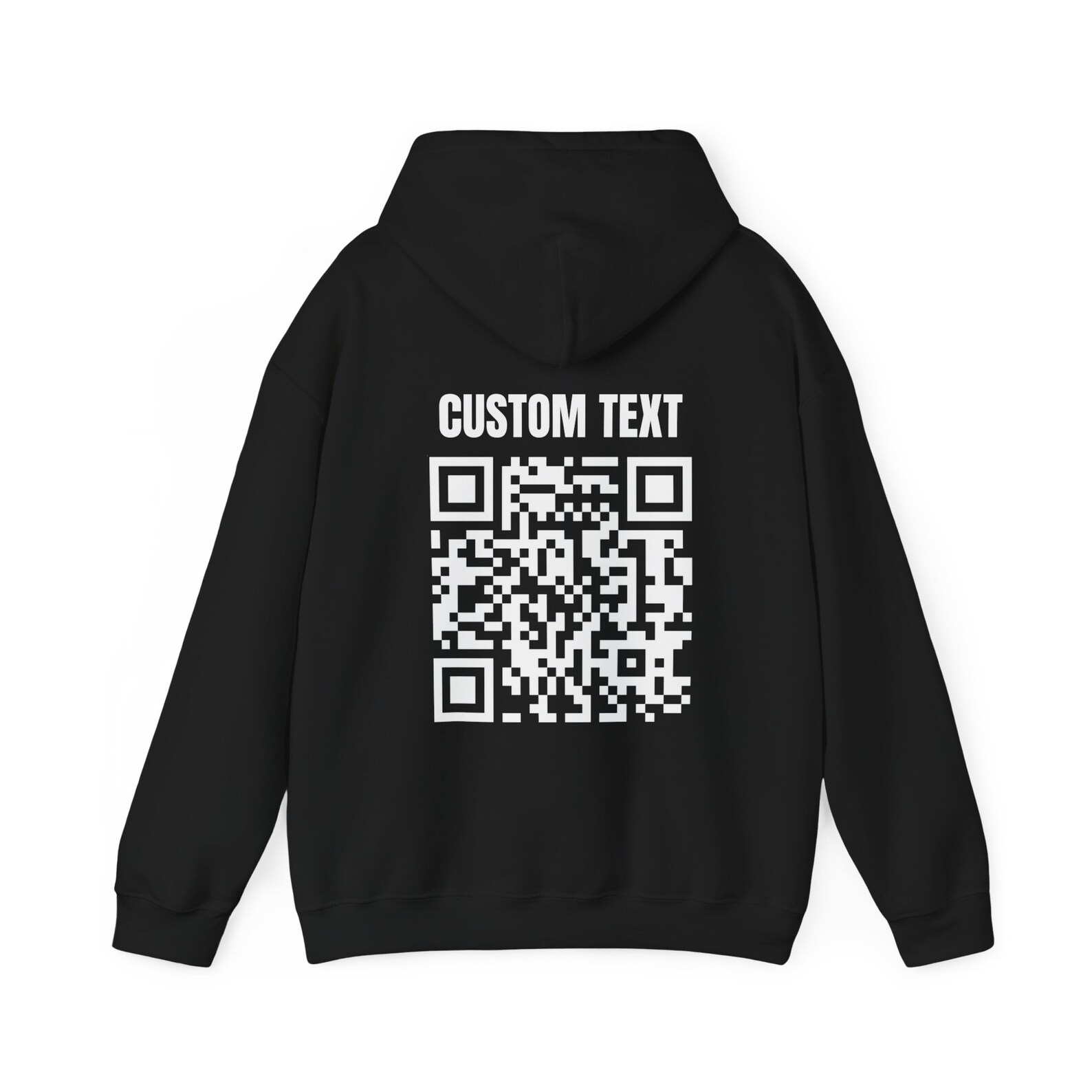 Custom Text QR Code Hoodie, Customizable QR Code and Text Hoodie ...