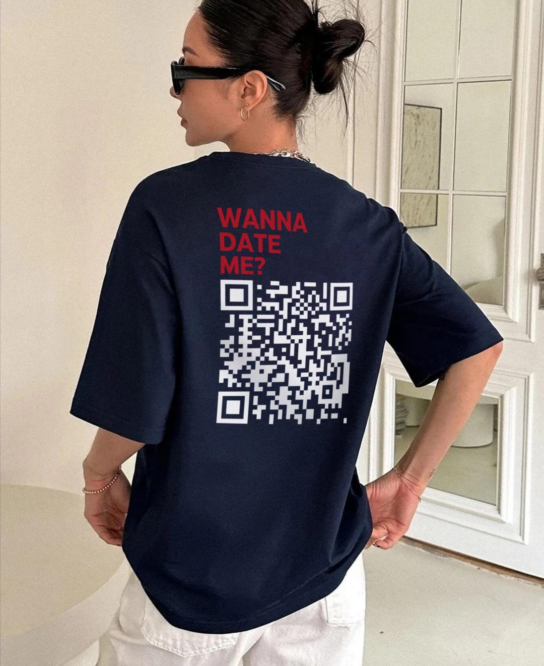 Wanna Date Me? Custom QR Code Tshirt or Sweatshirt - Etsy