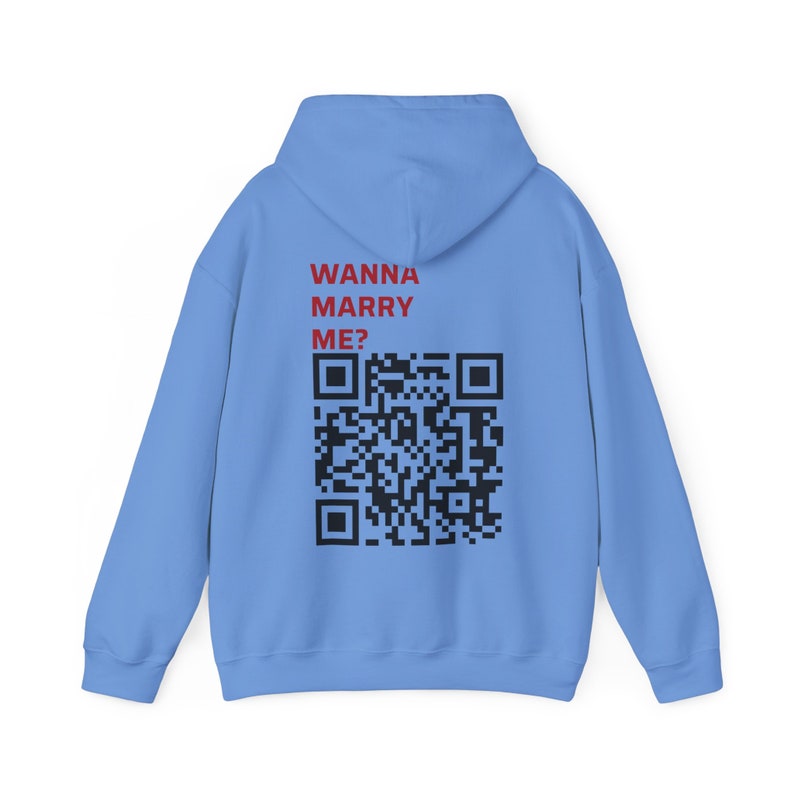 Marry Blue Code Qr Code Wanna Marry Me Hoodie - Etsy