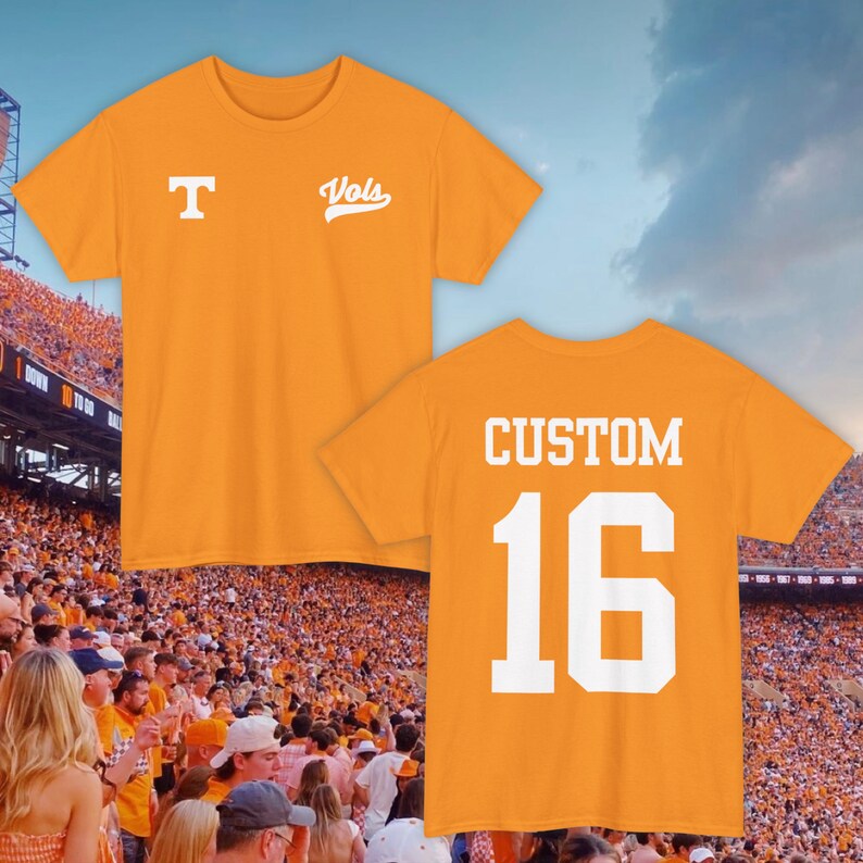 Tennessee Vols Custom Name and Number Game Day Tshirt - Etsy