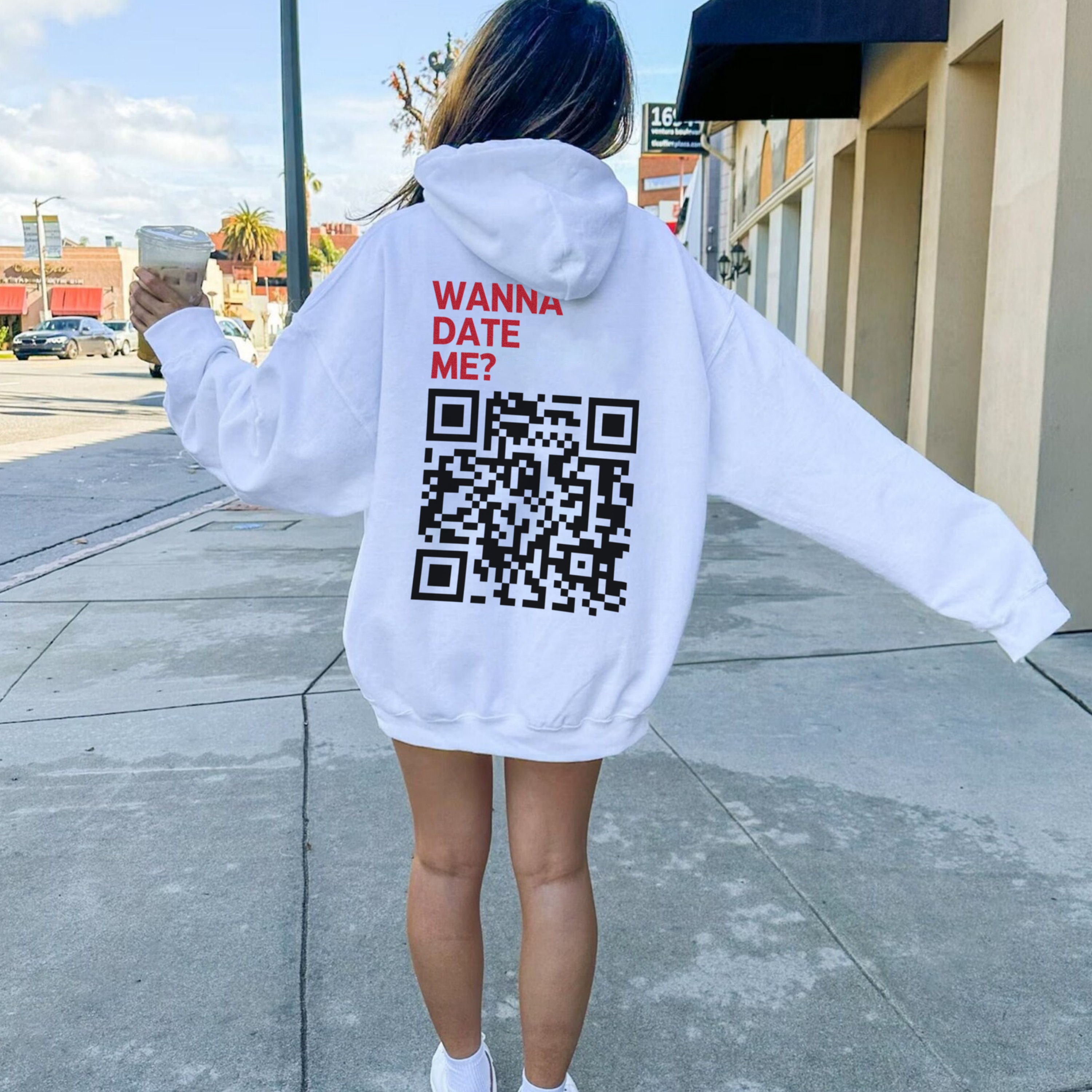 Wanna Date Me QR Code Hoodie - Etsy