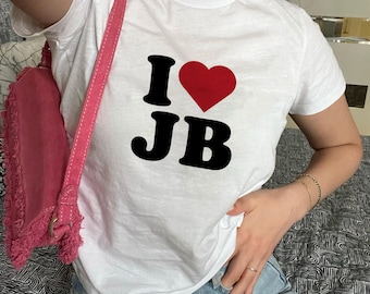 Ich liebe JB Baby Tee, Ich Herz JB Konzert Outfit Baby Tee