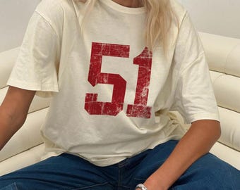 Benutzerdefiniertes Distressed Number Unisex-Shirt, Spieltag Jersey-Nummer-T-Shirt, Team-Nummer Benutzerdefiniertes Komfort-Farb-T-Shirt