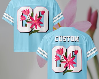 Benutzerdefinierte Name und Nummer Boxy Fit Street Jersey, Y2k Nummer Lilies Jersey