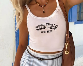 Custom Text Cropped Tank Top