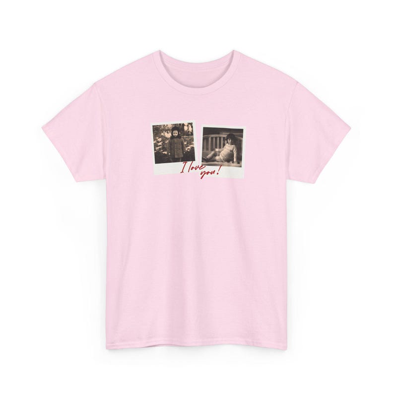 Custom Polaroid Frame Childhood Photos Unisex Shirt, Customizable Picture Love You Design Tshirt image 10