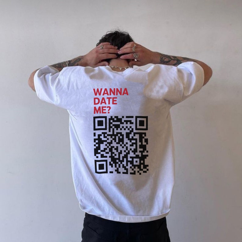 Wanna Date Me QR Code Tshirt image 1