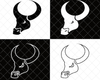 Taurus Bull Head Download istantaneo PNG SVG EPS jpg dxf Download digitale