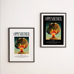 Oppenheimer Movie-Inspired Digital Download Posters - WWII History, Atomic Bomb, Manhattan Project, Christopher Nolan