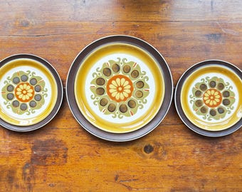Vintage Casual Ceram Electra Echo Stoneware Plates