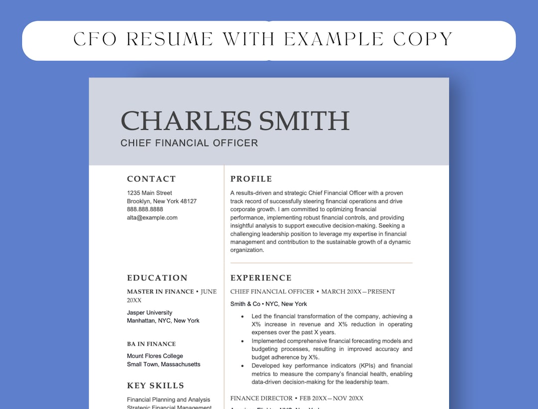 CFO Resume Template for Word Google - Il C07k cfo resume template