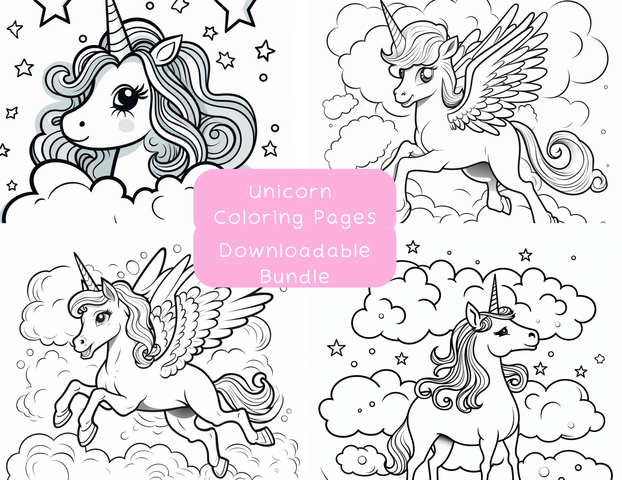 Custom Unicorn Coloring Pages for Kids - Etsy Australia