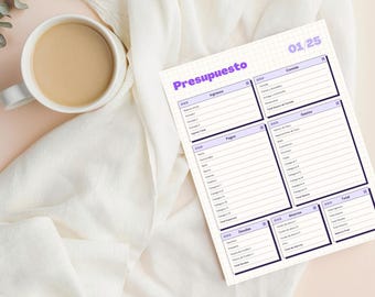 Monthly Budget, Spanish Budget, Presupuesto Mensual, 2025 Budget, Financial Planner, Income Expense Budget, Presupuesto Espanol