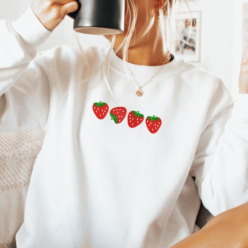 Strawberry Animal Print Block Sweater main image 0