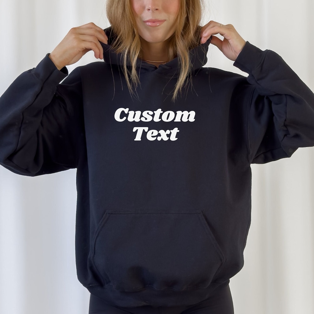 Custom Unisex Hoodie, Personalized Text Hoody, Personalised Hoodie, Design Your Own Clothing, Personalized Gifts