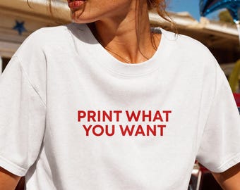 Custom Wording T-Shirt: Y2K Statement Slogan, Design Your Own