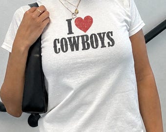 I Love Cowboys Crop Top: Western Cowgirl Tee