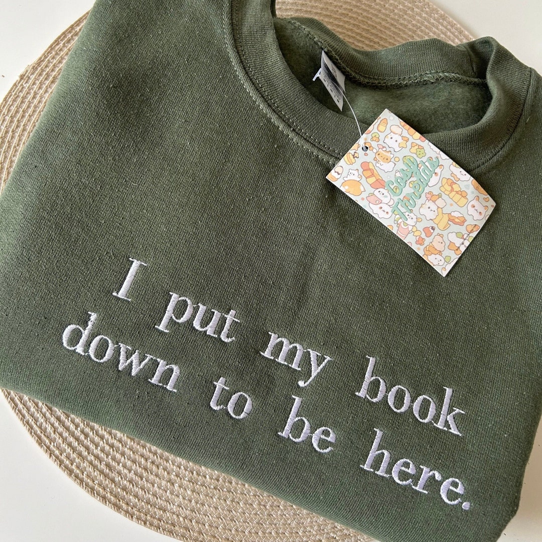 Funny Book Lover I Put My Book Down To Be Here Reading Reading Funny Designs Funny Gifts Mens Back Print T-shirt | DE