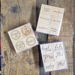 NEUER Hero Arts Stempel Set / Holzstempel / Sie wählen / Petite Messages / Message Circles / Gute Pflege Grüße