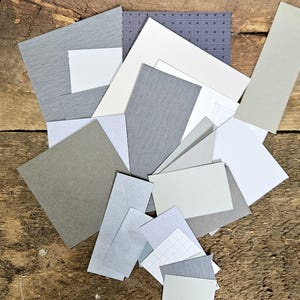 Mixed cardstock paper pack in GRAY/ / 25 pieces for scrapbooking/ Junk Journals/ Cards and Crafts