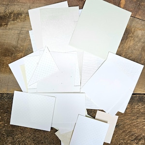 Gemischt aus Karton in WEISS / 25 stücke für Scrapbooking/ Junk Journals/ Karten und Bastelarbeiten