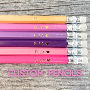 Personalized Pencils, Custom Name Pencils, Back To School Teacher Appreciation Gift, Peronalized Gift for Boys and Girls, Stocking Stuffer