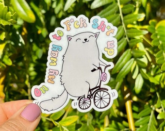 Funny Cat Sticker Meme Sticker Cat Meme Sticker Funny Meme Sticker Fuck Ship Up Sarcastic Sticker Retro Sticker Cat Lover Gift Sarcastic Cat