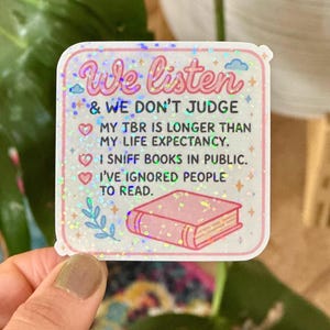 TBR Sticker Funny Reading Sticker Sarcastic Book Sticker Book Lover Gift Book Therapy Book Club Sticker Reader Gift Bookish Booktok Sticker