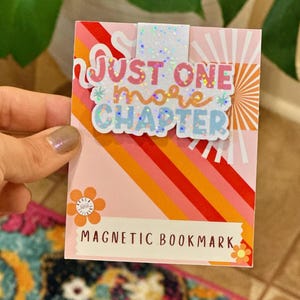 Magnetic Bookmark Reading Bookmark Just One More Chapter Bookmark Retro Bookmark Cute Magnetic Bookmark for Women Reading Gift Book Lover