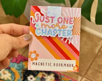 Magnetic Bookmark Reading Bookmark Just One More Chapter Bookmark Retro Bookmark Cute Magnetic Bookmark for Women Reading Gift Book Lover