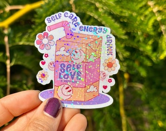 Self Love Sticker Self Care Sticker Retro Self Love Sticker Mental Health Sticker Retro Mental Health Gift Therapy Gift Motivational Sticker