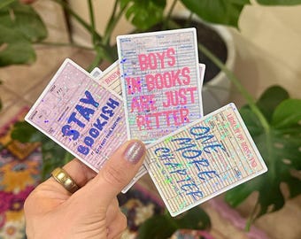 Library Card Sticker Bookish Library Card Sticker Bookish Sticker One More Chapter Sticker Vintage Sticker Reading Gift for Book Lover