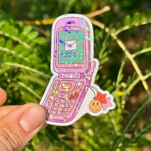 Flip Phone Y2K Sticker Nostalgic Sticker Preppy Sticker 90s Nostalgia 80s Sticker 2000s Sticker Millennial Gift Idea 2000s Inspired Sticker