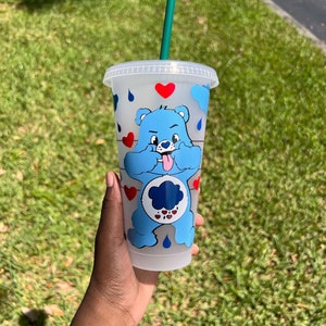 Grumpy Bear Starbucks Cup | Personalized Cold Cup | Care Bears Cup | Coffee Lover | Reusable Tumbler | Custom Tumbler | Birthday Gift Friend