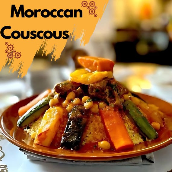 Moroccan Couscous Recipe Book, Authentic Cuisine Guide, Couscous eBook, Traditional Food, Cooking