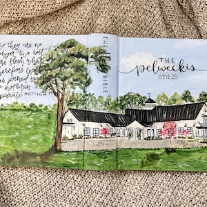 Hand Painted Bible with Venue or Building