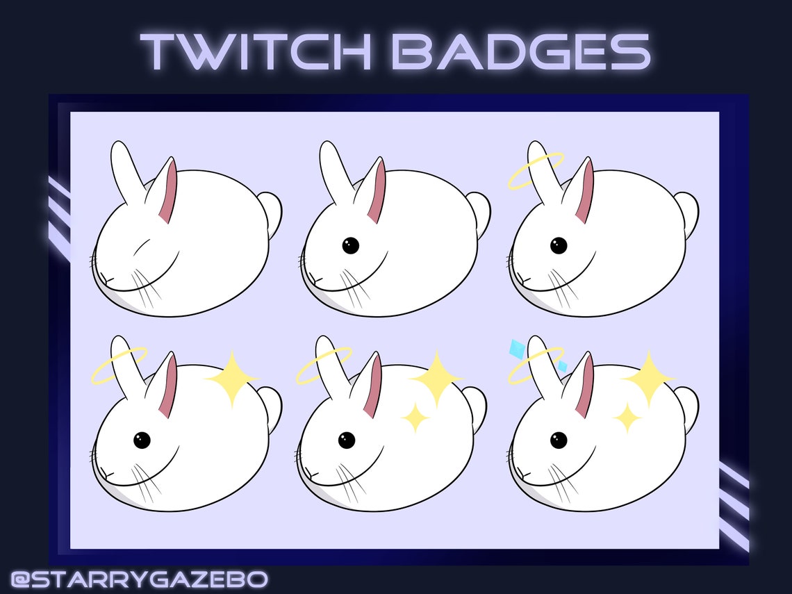 Steam Rabbit Badges White Bunny Rabbit Sub/bit Badges - Twitch - Etsy