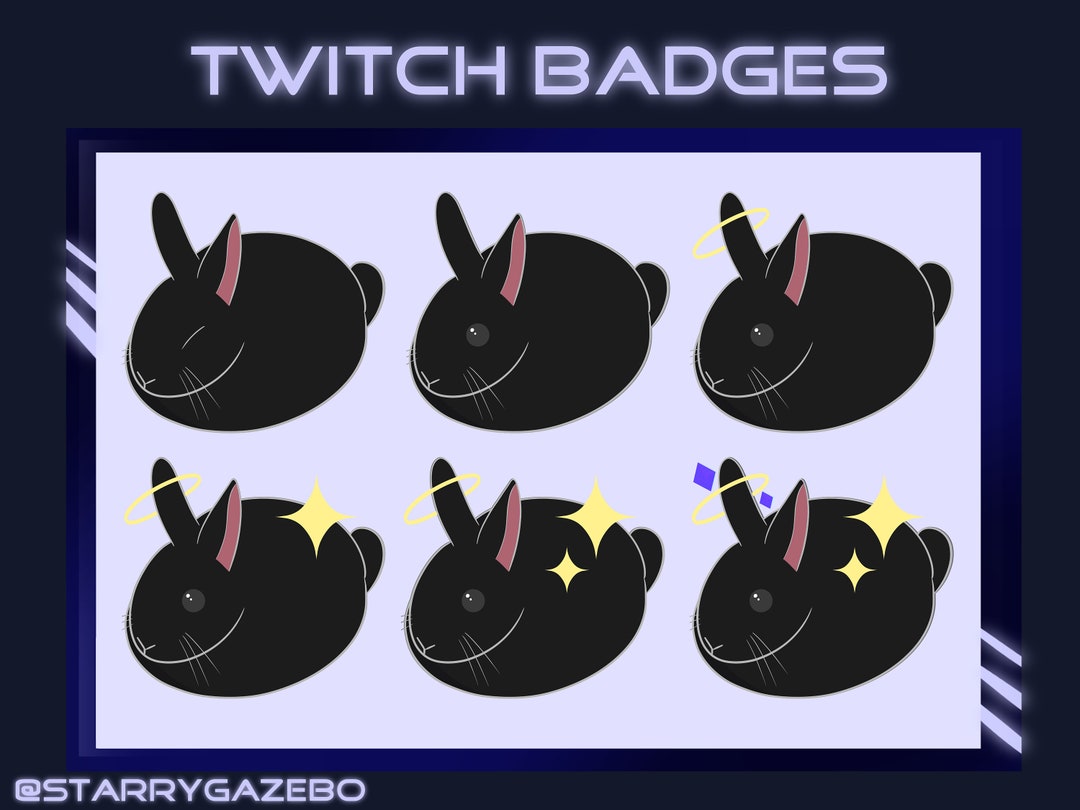 Steam Rabbit Badges Black Bunny Rabbit Sub/bit Badges - Twitch - Etsy