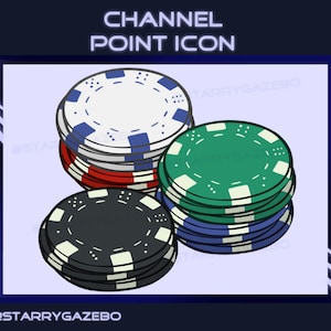 Pode incluir: Uma pilha de quatro fichas de pôquer em azul, vermelho, verde e preto com pontos brancos. As fichas estão empilhadas sobre um fundo roxo claro.